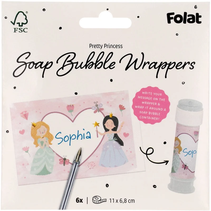 Prinzessinnen Aufkleber Bubble Blower 6pcs