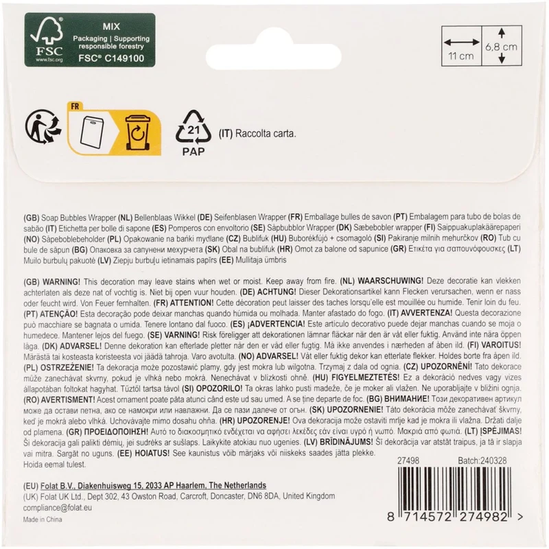 Prinzessinnen Aufkleber Bubble Blower 6pcs
