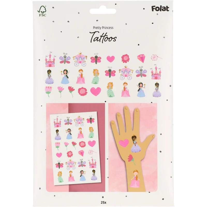 Prinzessinnen Fake Tattoos 25 Stk