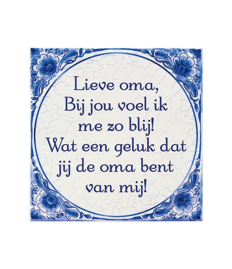 Delfter Blau Fliese Liebe Oma 14,5cm