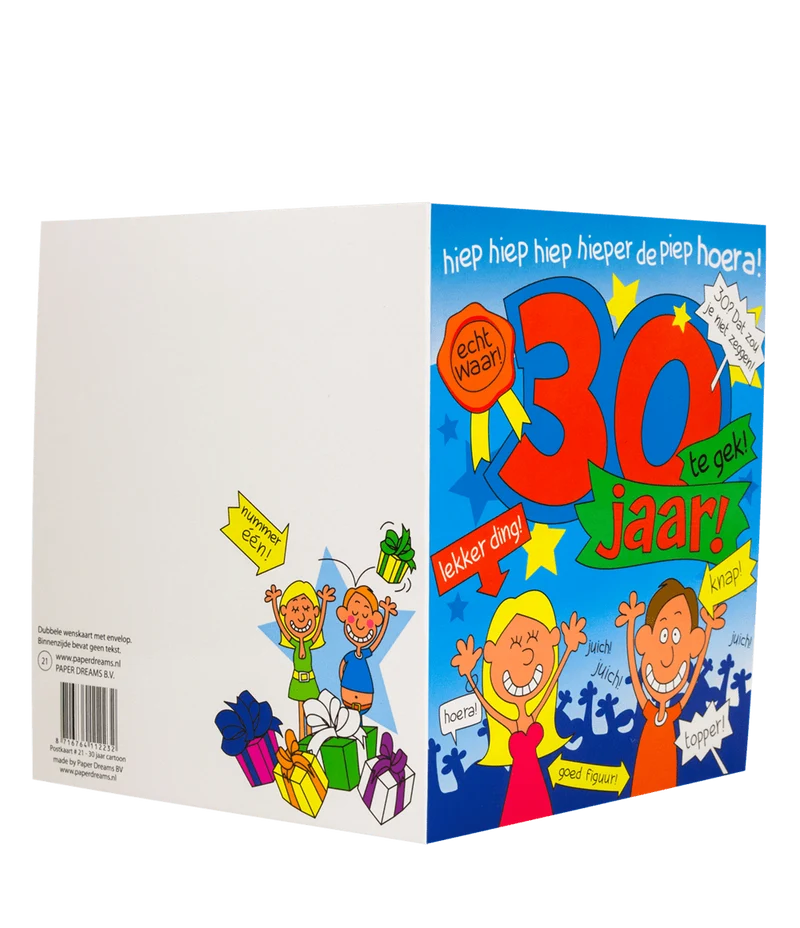 Geburtstagskarte 30 Jahre Cartoon 16,5cm