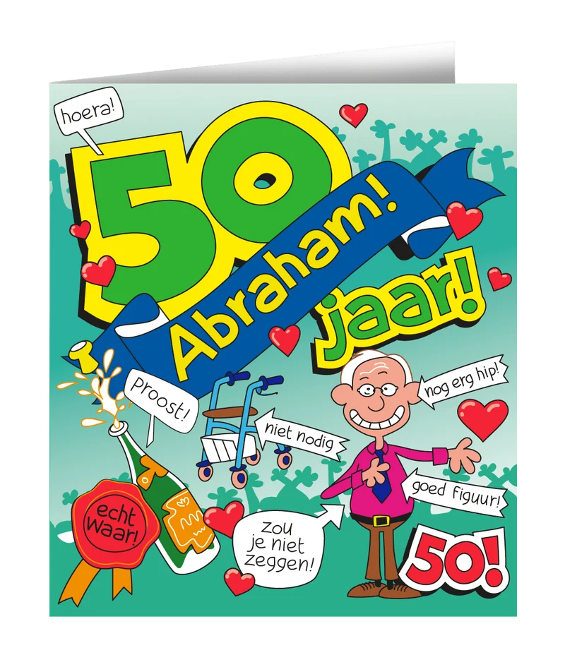 Geburtstagskarte Abraham Cartoon 16,5cm