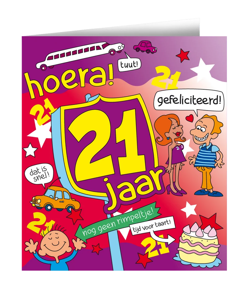 Geburtstagskarte 21 Jahre Cartoon 16,5cm