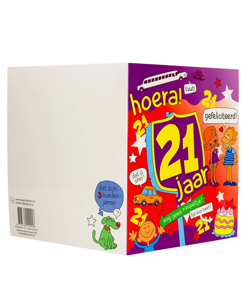 Geburtstagskarte 21 Jahre Cartoon 16,5cm