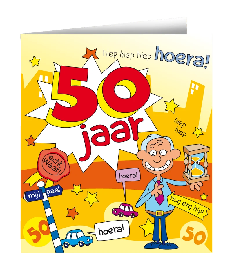 Geburtstagskarte 50 Jahre Mann Cartoon 16,5cm