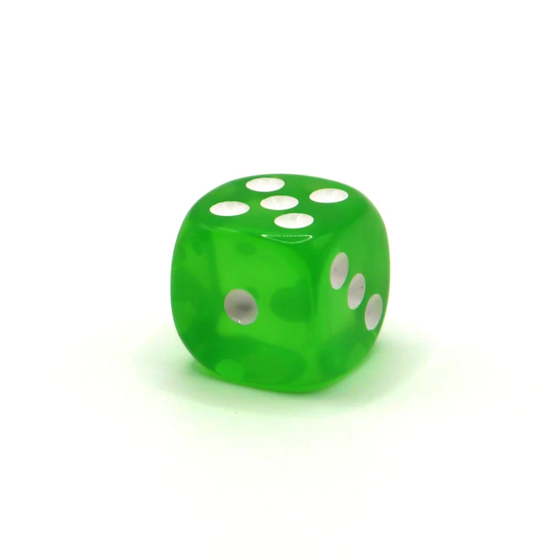 D6 1 Würfel Transparent: Lightgreen