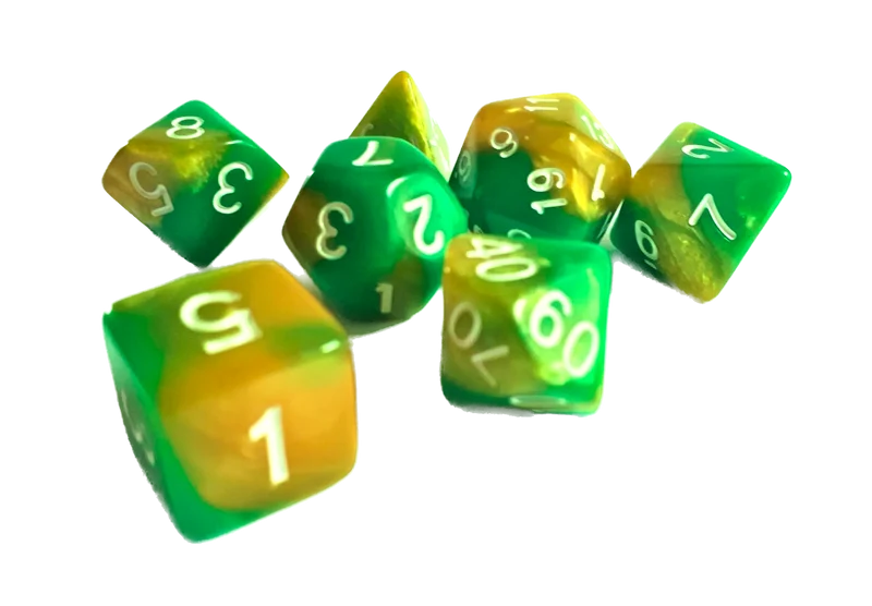 7-teiliges RPG Würfelset Mehrfarbig: Green Samba
