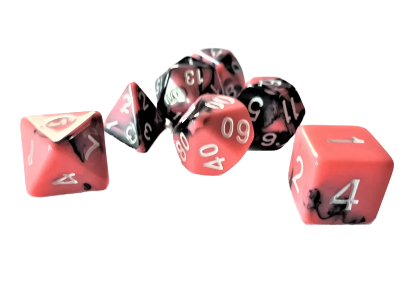 7-teiliges RPG Würfelset Mehrfarbig: Pink Panda
