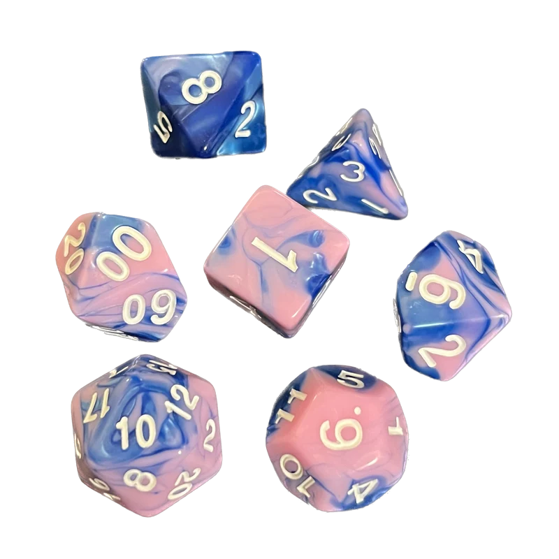 7-teiliges RPG Würfelset Mehrfarbig: Pink Galaxy