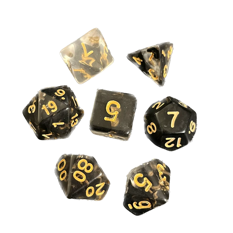7-teiliges RPG Würfelset Transparent: Nebula Dark Cloud