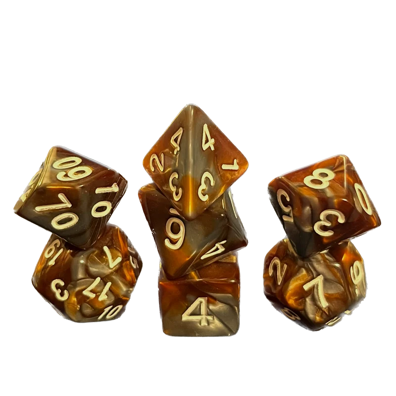 7-teiliges RPG Würfelset Mehrfarbig: Rusty Shine