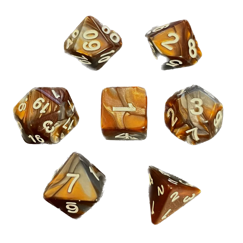 7-teiliges RPG Würfelset Mehrfarbig: Rusty Shine