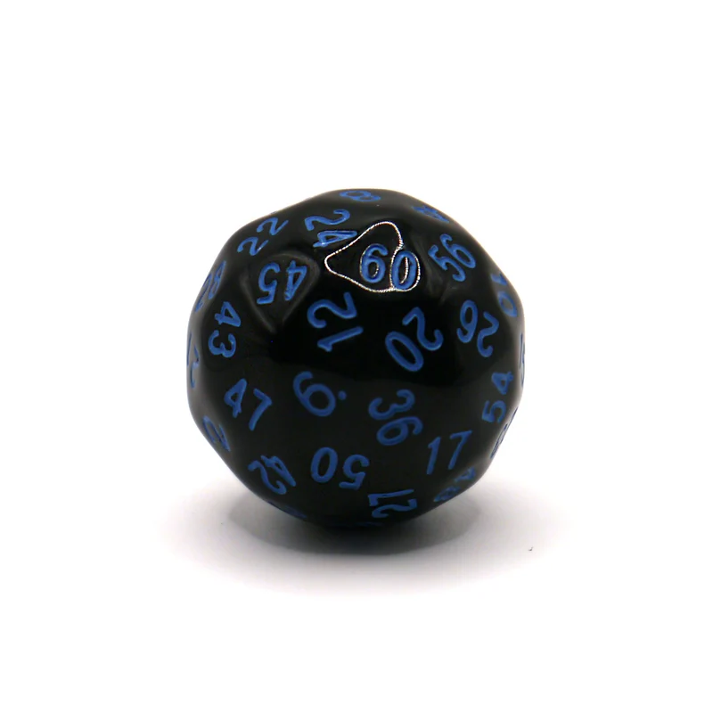D60 Würfel Schwarz/Blau
