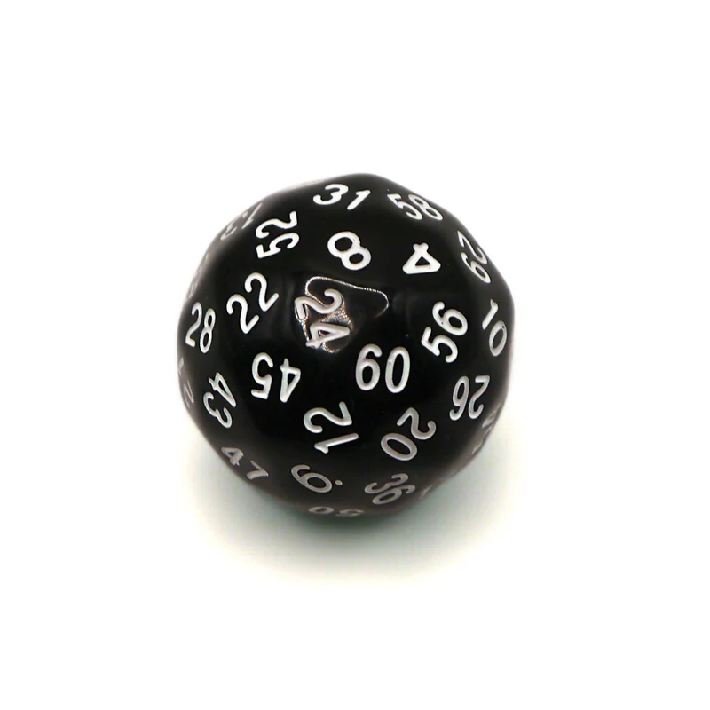 D60 Würfel Schwarz/Weiß