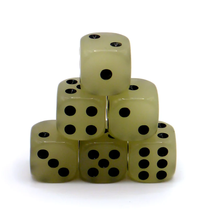 D6 Würfelset: Glow in the dark
