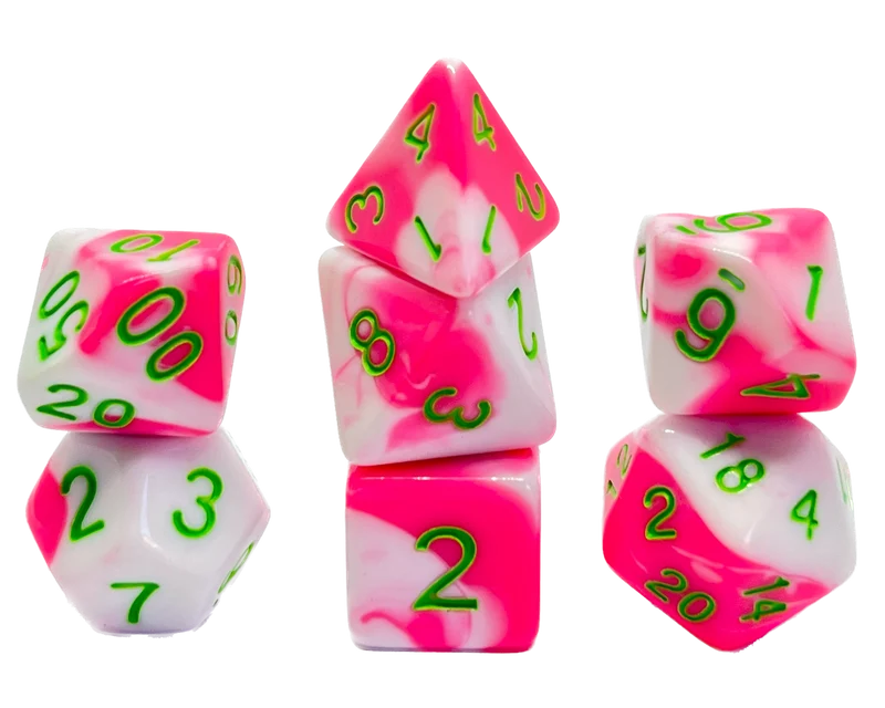7-teiliges RPG Würfelset Mehrfarbig: Strawberry Pink