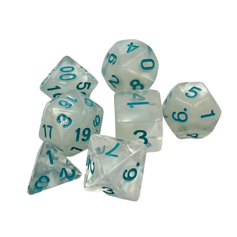 7-teiliges RPG Würfelset Transparent: Frosted Princess
