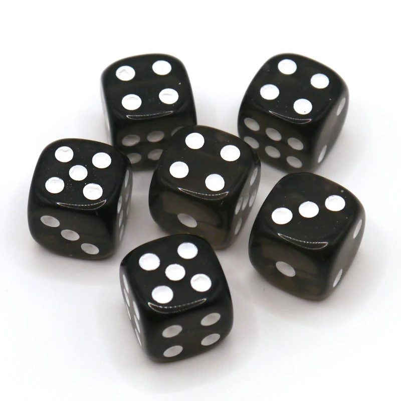D6 Würfelset Transparent: Black