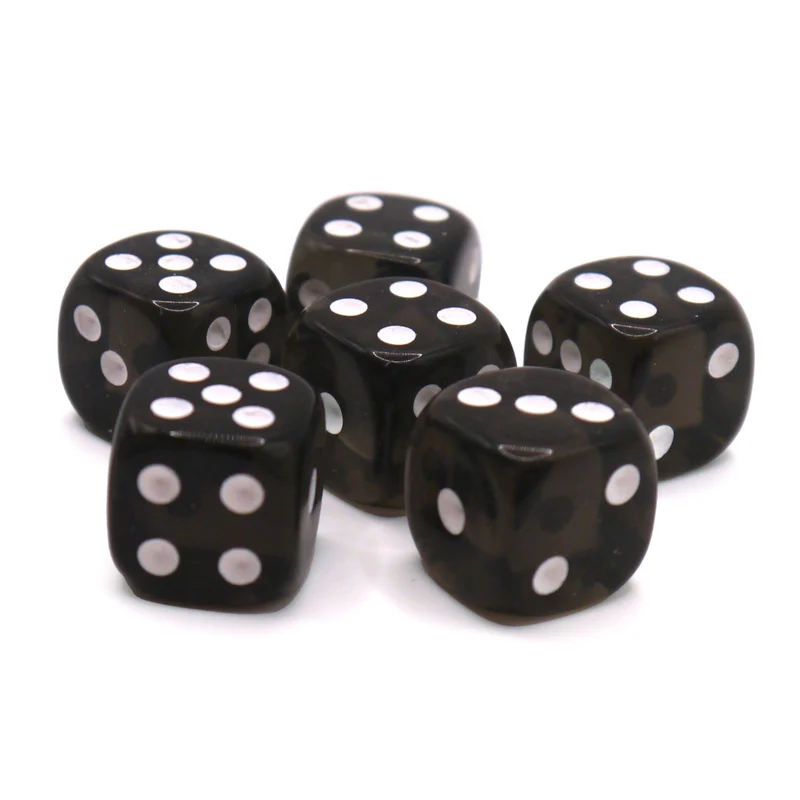 D6 Würfelset Transparent: Black