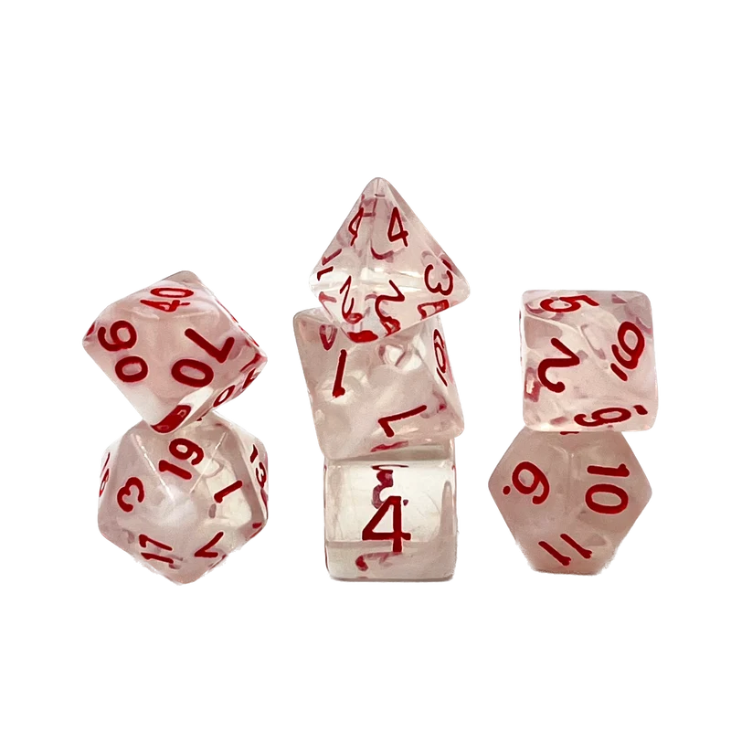 7-teiliges RPG Würfelset Transparent: Frosted Queen