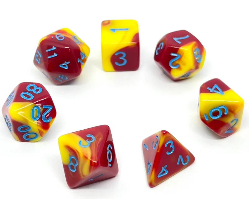 7-teiliges RPG Würfelset Mehrfarbig: Red Joker