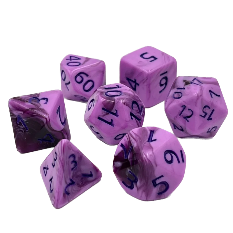 7-teiliges RPG Würfelset Mehrfarbig: Cherry Gum