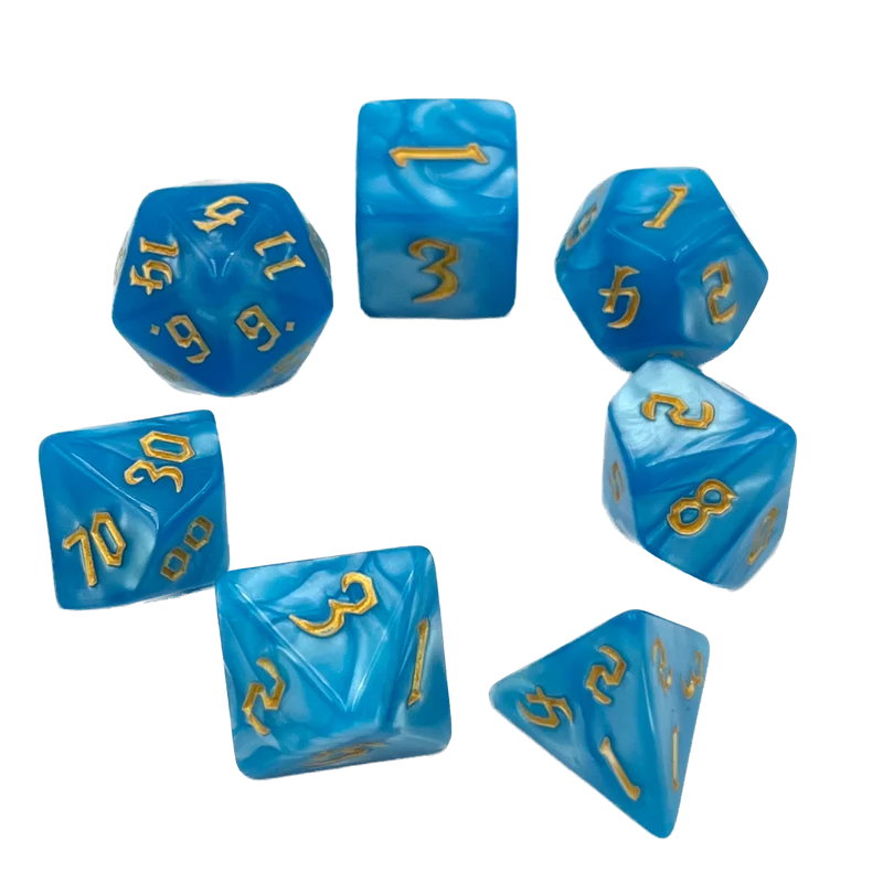 7-teiliges RPG Würfelset Pearl: Seawater