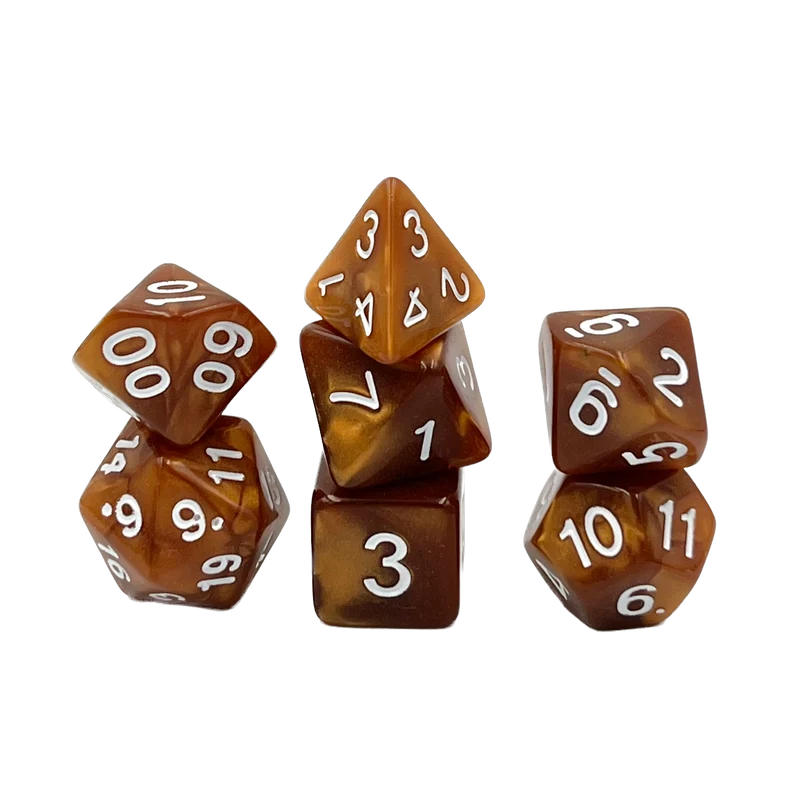 7-teiliges RPG Würfelset Pearl: Copper