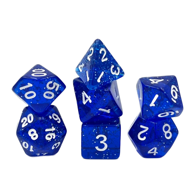 7-teiliges RPG Würfelset Confetti: Blue Sky