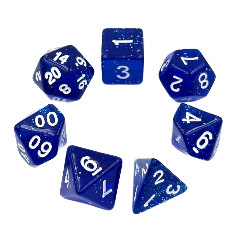 7-teiliges RPG Würfelset Confetti: Blue Sky