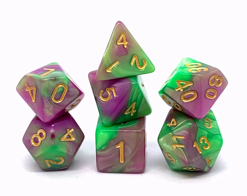 7-teiliges RPG Würfelset Mehrfarbig: Waterlilly