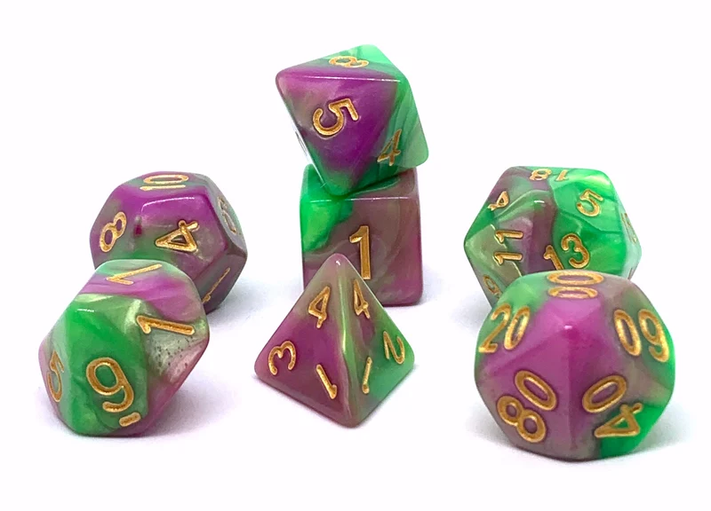 7-teiliges RPG Würfelset Mehrfarbig: Waterlilly