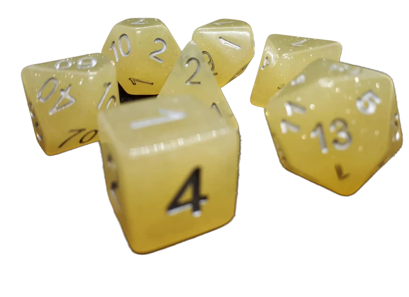 7-teiliges RPG Würfelset Confetti: Creamy Yellow
