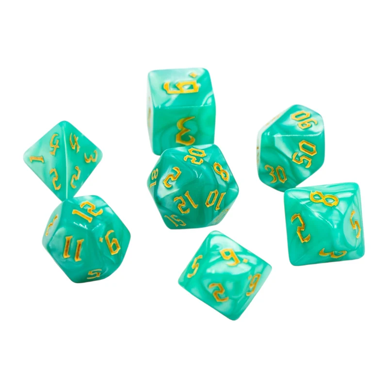 7-teiliges RPG Würfelset Pearl: Sea Grass