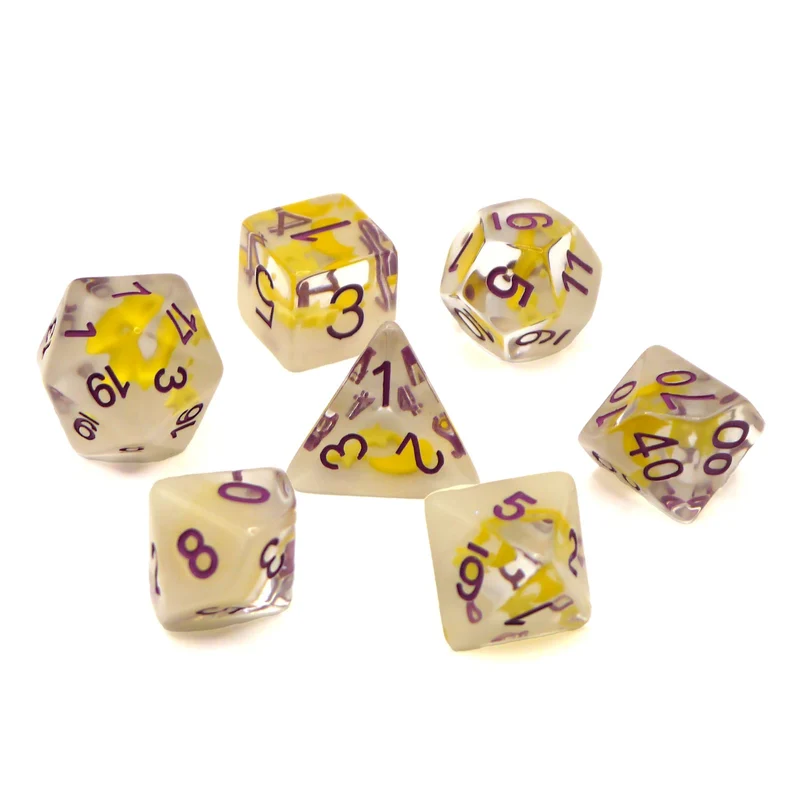 7-teiliges RPG Würfelset Glow: Moon & Stars