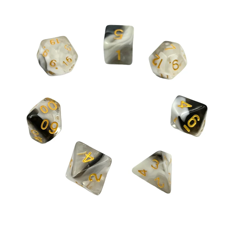 7-teiliges RPG Würfelset Transparent: Nebula Marble