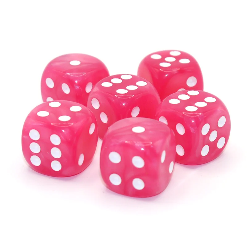 D6 Würfelset Pearl: Pink/White