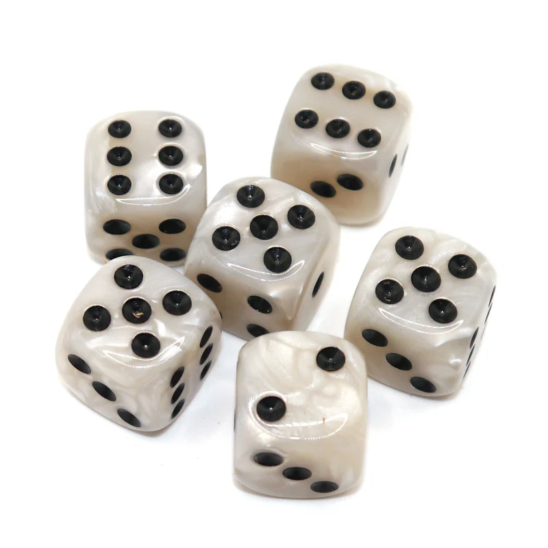 D6 Würfelset Pearl: White/Black