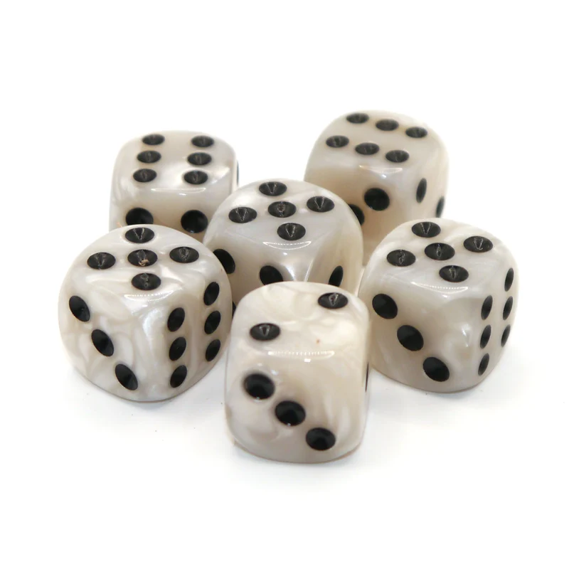 D6 Würfelset Pearl: White/Black