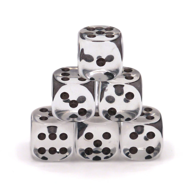 D6 Würfelset Transparent: Crystal