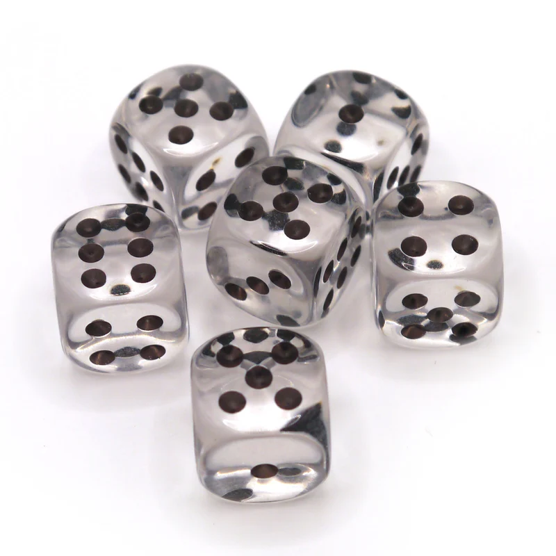 D6 Würfelset Transparent: Crystal
