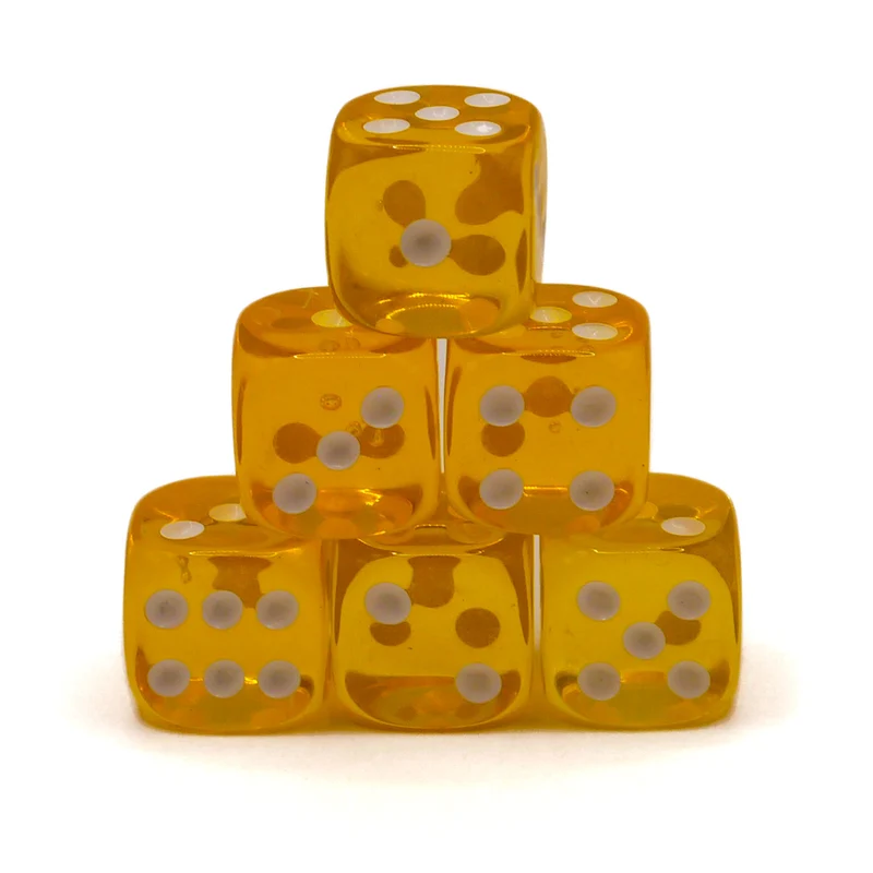 D6 Würfelset Transparent: Yellow