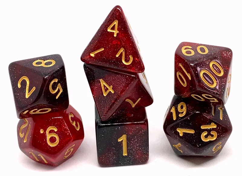 7-teiliges RPG Würfelset Galaxy: Red