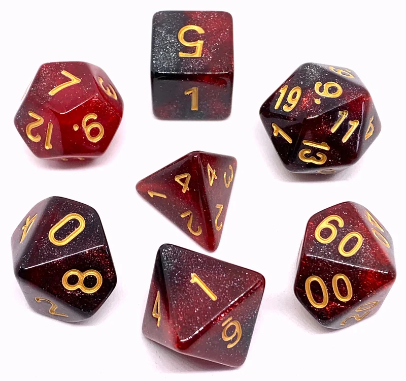 7-teiliges RPG Würfelset Galaxy: Red