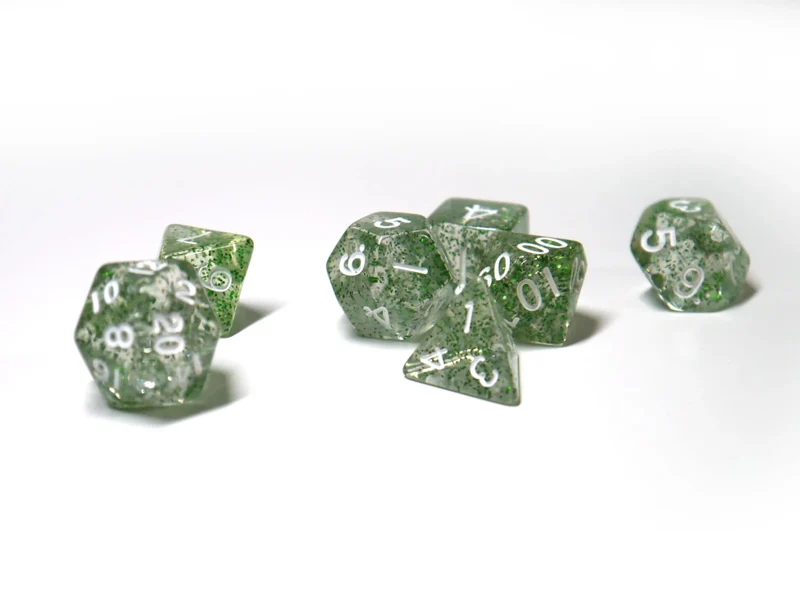 7-teiliges RPG Würfelset Confetti: Green