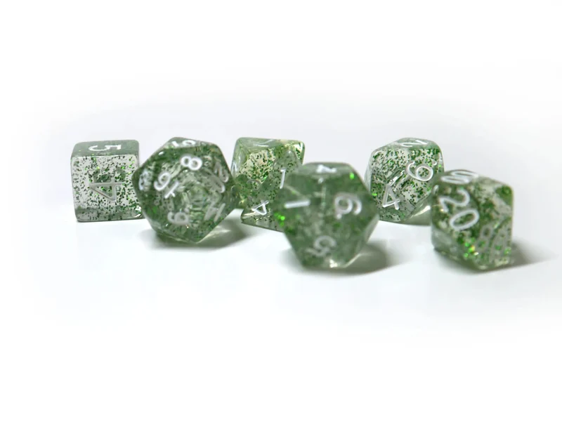 7-teiliges RPG Würfelset Confetti: Green