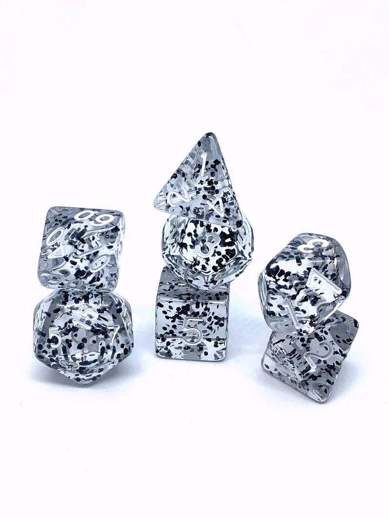 7-teiliges RPG Würfelset Confetti: Black