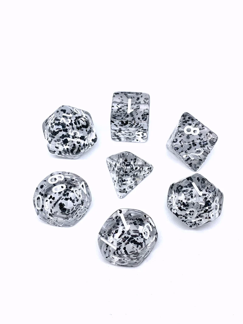 7-teiliges RPG Würfelset Confetti: Black