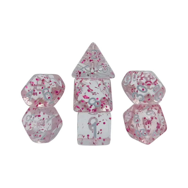 7-teiliges RPG Würfelset Confetti: Pink