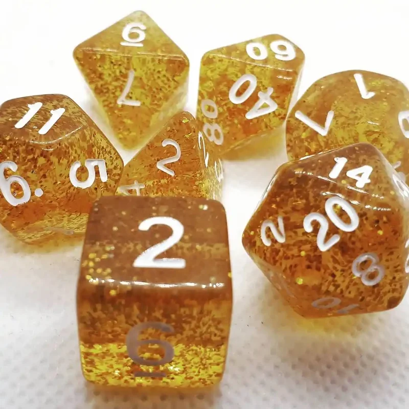 7-teiliges RPG Würfelset Confetti: Gold